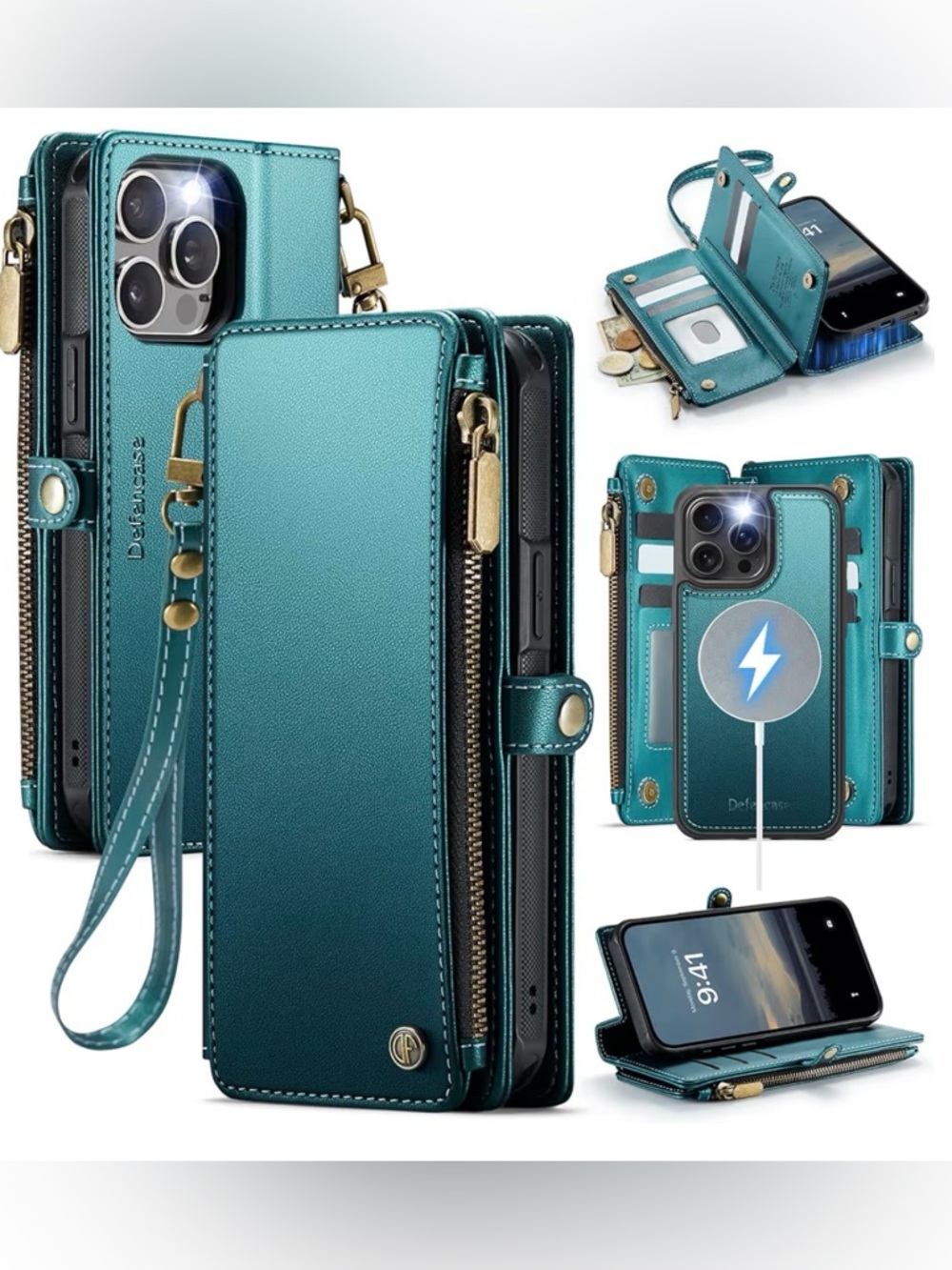 iPhone 15 Pro Max Magnetic Wallet Case Compatible with Magsafe RFID Blocking